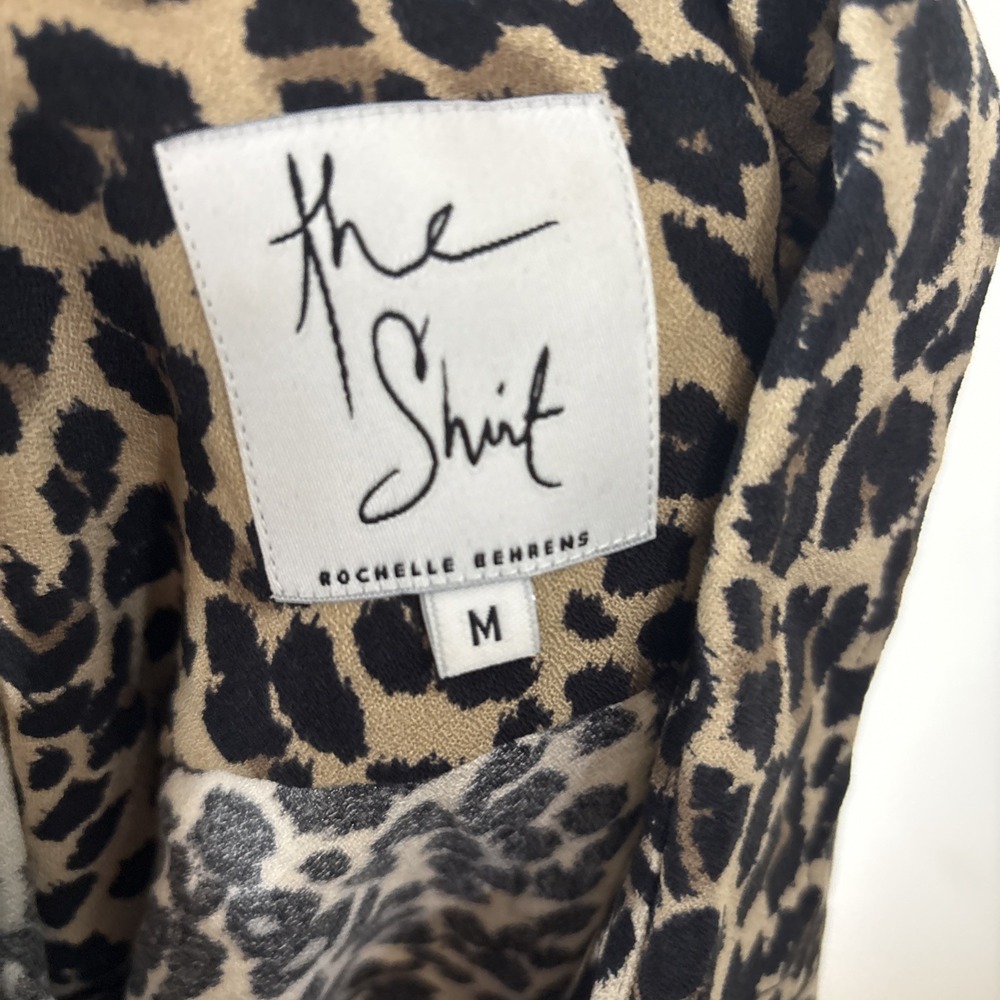 Rochelle Behrens The Shirt Blouse Womens M Button Front animal print viscose - Picture 4 of 7